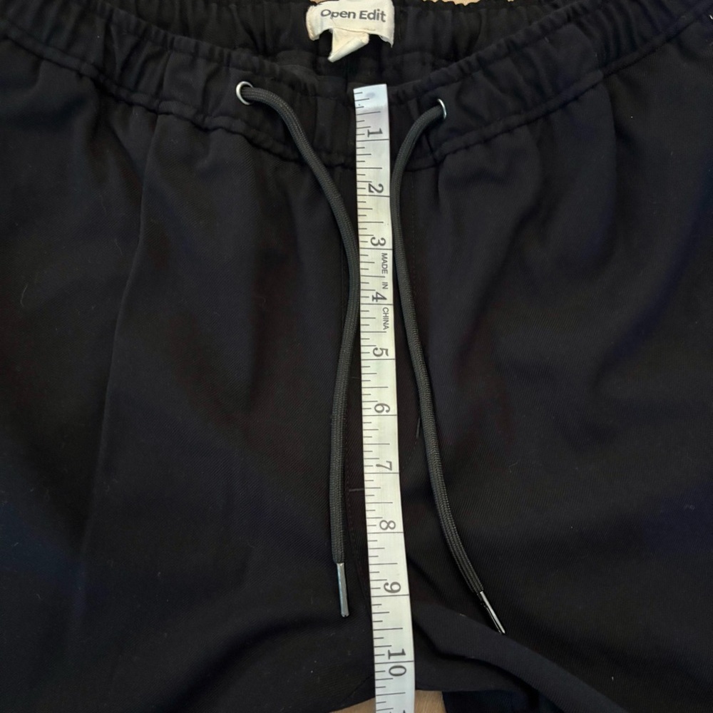 Open Edit Black Drawstring Front Cuffed Pants, Size Small - Picture 6 of 8